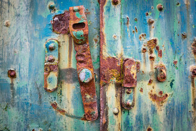 Full frame shot of rusty metal door