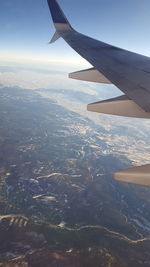 Scenic view of sea seen from airplane window