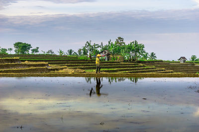 Scenic view of beach against sky