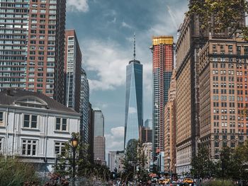 Low angle view of buildings against sky