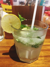 Close-up of drink on table