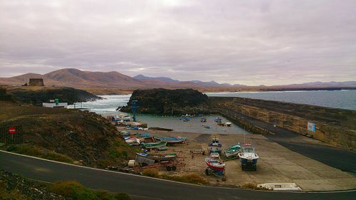 View of sea against cloudy sky