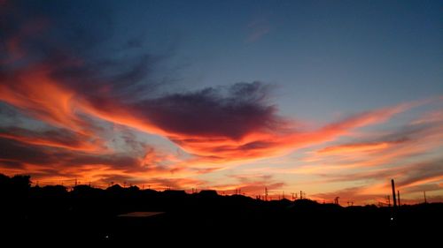 Silhouette of landscape at sunset