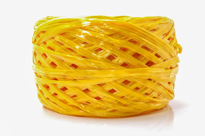 Close-up of stack against white background