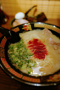 Close-up of meal served in plate