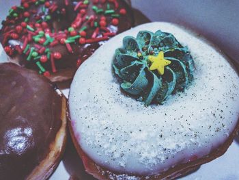 High angle view of dessert