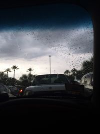 Road seen through car windshield