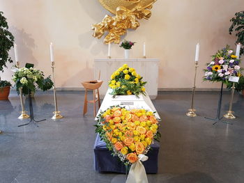 Flowers in vase on table