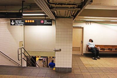 People waiting at subway station