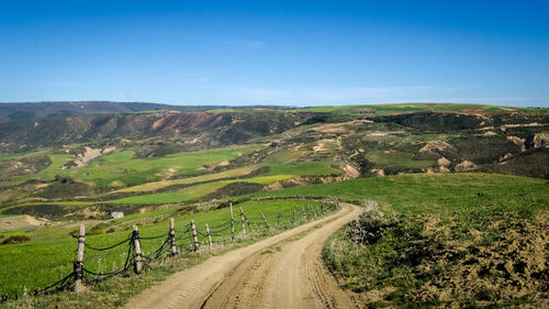 Country road along landscape