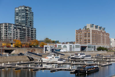 Boats in harbor