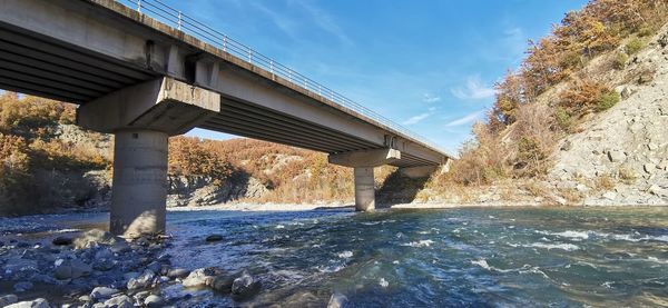 Bridge over river against sky