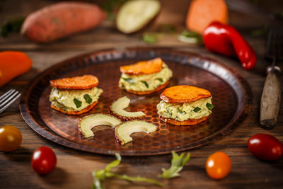 Close-up of food on table