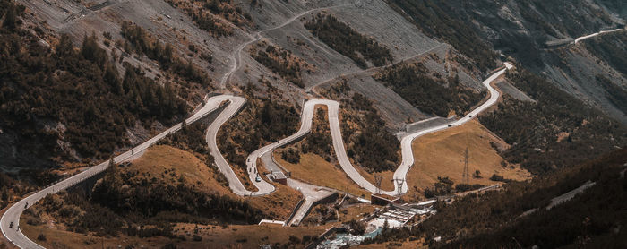 High angle view of land