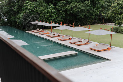 High angle view of swimming pool