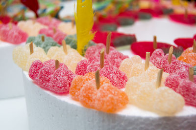 Close-up of dessert on table