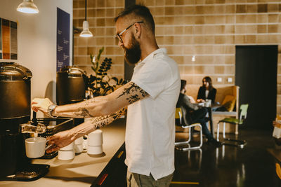 Man working in restaurant