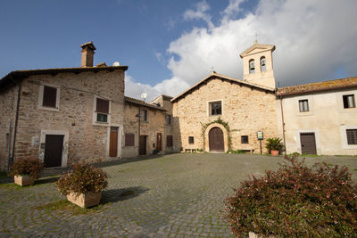 The 16th century church of the holy cross of sasso cerveteri,situated at the foot of monte santo.