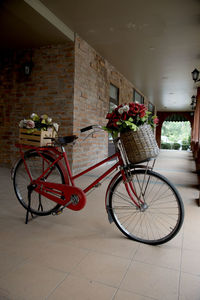 Bicycle parked outside building