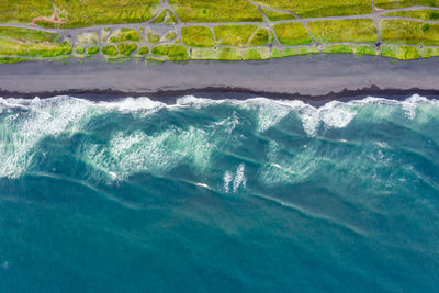 High angle view of swimming pool in sea