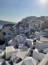 High angle view of townscape against sky