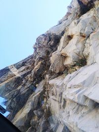 Low angle view of rock formation