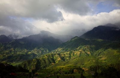 Scenic view of mountains against sky