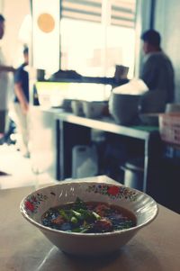 Close-up of bowl on table