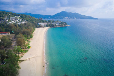 Scenic view of beach against sky