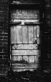 Closed door of old building