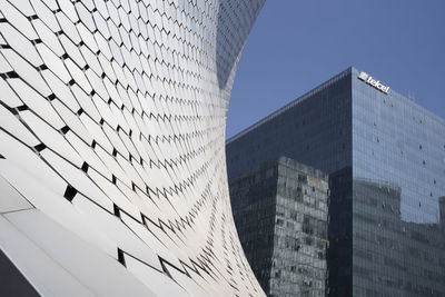 Low angle view of modern building against sky