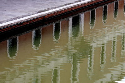 Reflection of built structure in lake