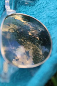 Close-up of reflection in water