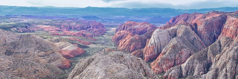 Aerial view of rock formations