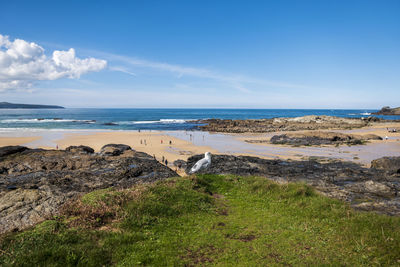 Scenic view of beach against sky