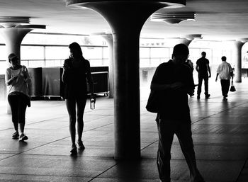 People walking in subway