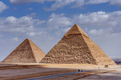 Kheops pyramid against cloudy sky