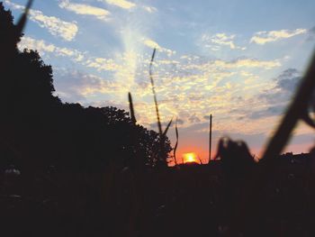 Low angle view of sky at sunset