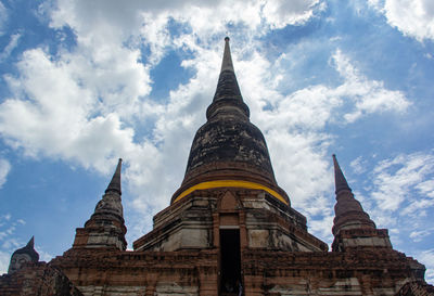 Low angle view of temple against sky