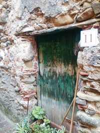 Close-up of weathered door