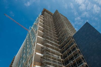 Low angle view of modern building against sky