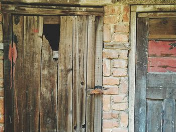 Closed door of old building