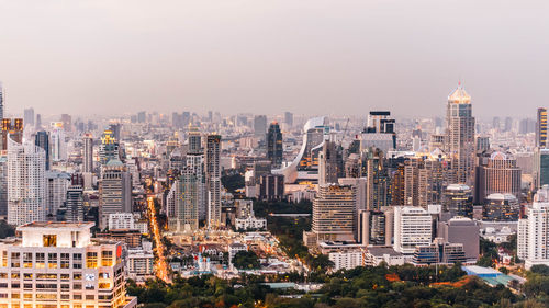 Modern buildings in city against sky