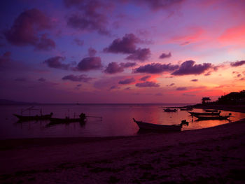 Scenic view of sunset over sea