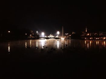 Illuminated city at night