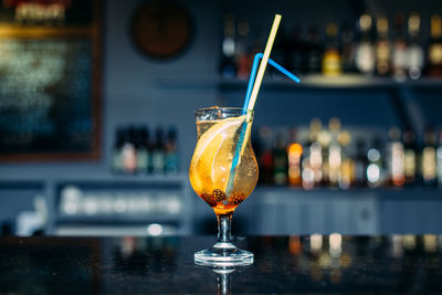 Close-up of drink on table