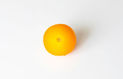 Close-up of orange against white background