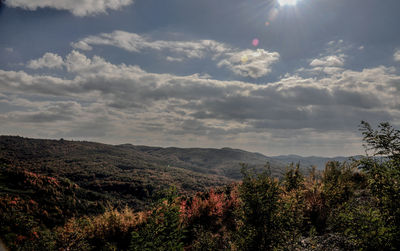 Scenic view of mountains against sky