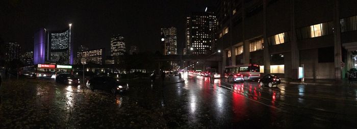 Crowd in city at night