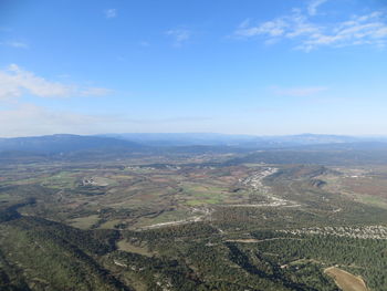 High angle view of landscape against sky